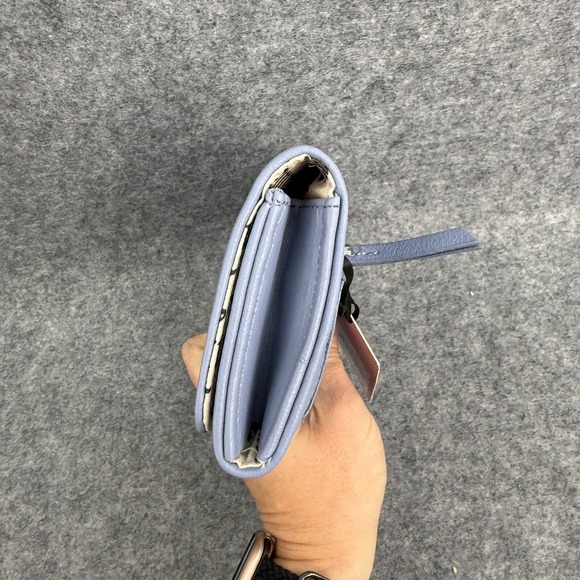 NWT Juicy Couture Lovely Day Flap Clutch Large Womens Wallet Slate Blue Studded - Picture 5 of 12